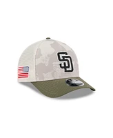 New Era Men's Light Beige/Olive San Diego Padres 2025 Armed Forces Day 9FORTY M-Crown A-Frame Adjustable Hat