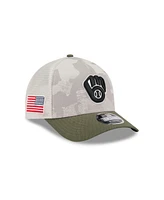 New Era Men's Light Beige/Olive Milwaukee Brewers 2025 Armed Forces Day 9FORTY M-Crown A-Frame Adjustable Hat