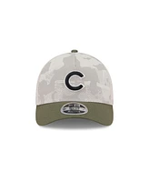 New Era Men's Light Beige/Olive Chicago Cubs 2025 Armed Forces Day 9FORTY M-Crown A-Frame Adjustable Hat