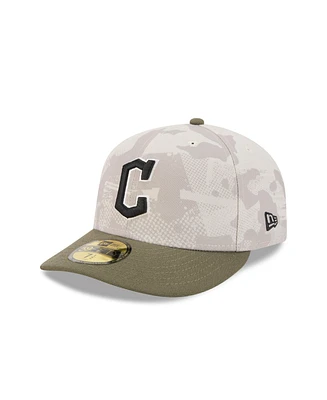 New Era Men's Light Beige/Olive Cleveland Guardians 2025 Armed Forces Day 59FIFTY Fitted Hat