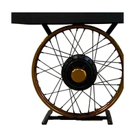 22" Black Solid Wood End Table