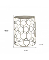 Honeycomb Hexagonal End Table for Modern Living Room or Bedroom