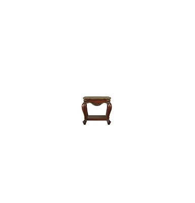 Solid Hardwood Square End Table with Bottom Display Shelf