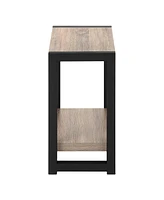 Wooden End Table with Lower Shelf
