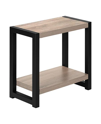 Wooden End Table with Lower Shelf
