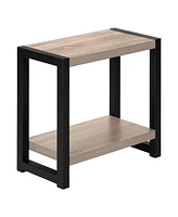 Wooden End Table with Lower Shelf