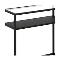 Contemporary Glass and Steel End Table with Storage Shelf – Elegant Home Accent