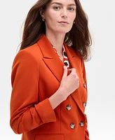 Tahari Asl Women's Double-Breasted Ruched-Sleeve Jacket