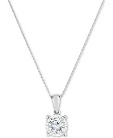 TruMiracle Diamond Solitaire 18" Pendant Necklace (3/4 ct. t.w.) in 14k White Gold