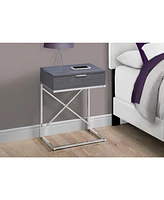 Modern Farmhouse End Table – Wood Top, Metal Base, Storage Drawer
