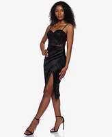 B Darlin Juniors' Sequined Lace Corset Midi Dress