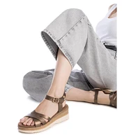 Women's Criss Cross Straps Low Wedge Sandals By Xti