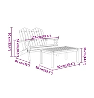2 Piece Adirondack Patio Lounge Set Solid Wood Acacia