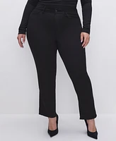 Good American Women's Never Fades Good Legs High-Rise Straight-Leg Jeans