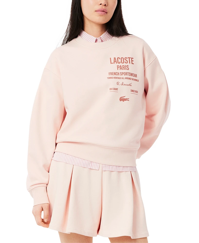Lacoste Usa Women's Oversized Crewneck Sweatshirt