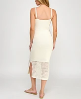 Invitee Juniors' V-Neck Sleeveless Bodycon Crochet Dress