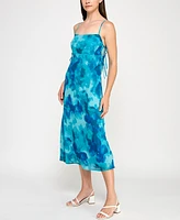 Trixxi Juniors' Printed Chiffon Slip Midi Dress