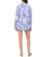 Vince Camuto Women's Floral-Print Long-Sleeve Button Blouse