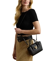 Lauren Ralph Pebbled Leather Small Tanner Satchel
