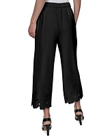 Karl Lagerfeld Paris Women's Floral-Hem Pull-On Pants