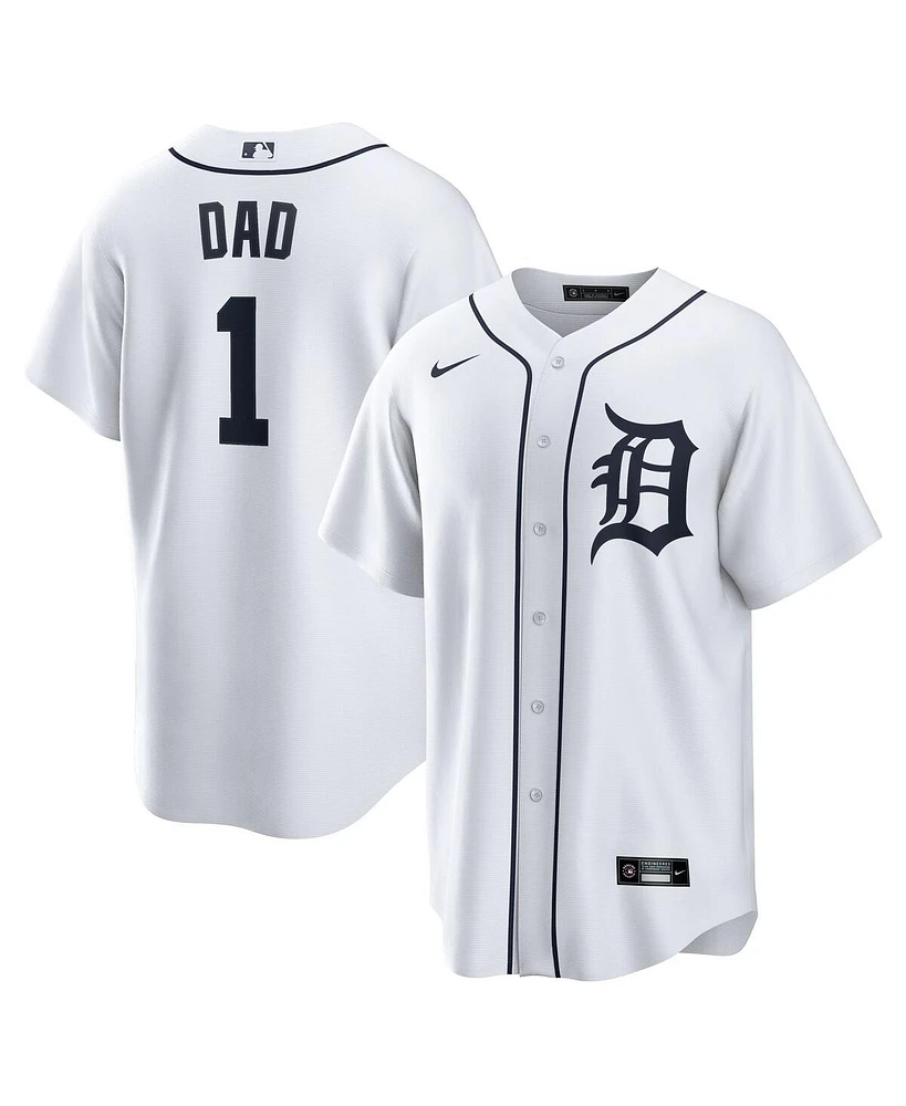 Nike Men's White Detroit Tigers 1 Dad Home Replica Jersey