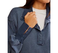 Free People Women's Camden Henley Balloon-Sleeve Top