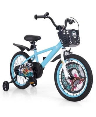 18 Inch Kids Bike With Adjustable Handlebar Saddle For 4 8 Years Old