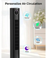 Cowsar Tower Fan for Bedroom, 90° Oscillating with 12H Timer, 37”Standing Fans Remote, Bladeless 4 Modes & 3 Speeds