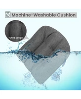 4 Pack 17.5 x 17 Inch U-Shaped Chair Pads with Polyester Cover-Grey