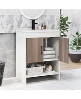 25 Inch Bathroom Vanity Sink Combo Cabinet with Doors and Open Shelf