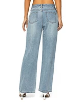 Edikted Women's Ery Wide Leg Mid Rise Jeans