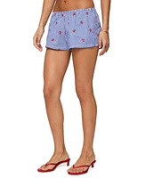 Edikted Women's Cherry Embroidered Gingham Boxer Shorts