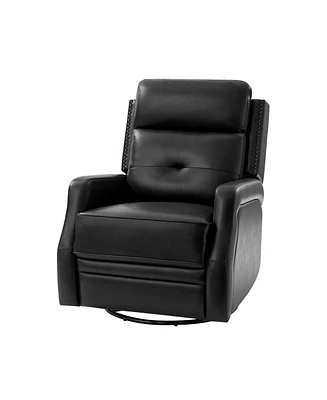 Rosa Genuine Leather Swivel Rocker Power Recliner with Usb Port