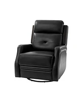 Rosa Genuine Leather Swivel Rocker Power Recliner with Usb Port