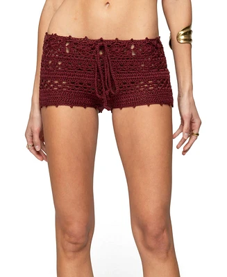 Edikted Women's Kelani Crochet Shorts