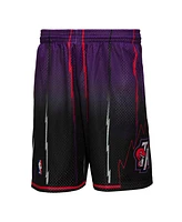Men's Mitchell & Ness Purple and Black Toronto Raptors 1998/99 Hardwood Classics Fadeaway Reload 3.0 Swingman Shorts