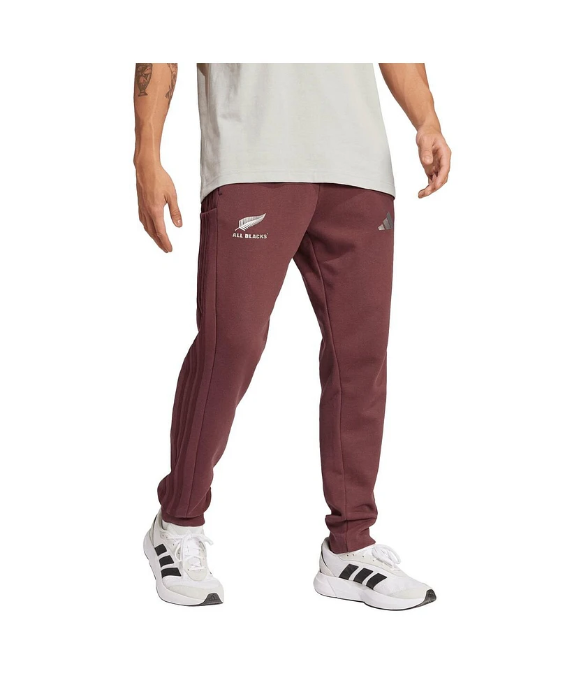 Adidas Men's Maroon New Zealand Rugby All Blacks Pants