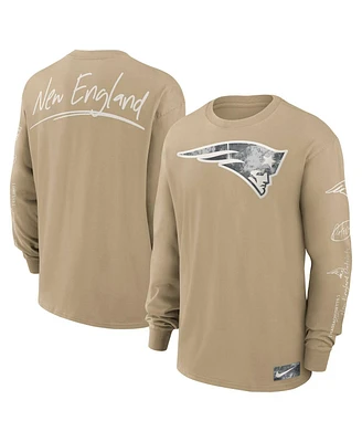 Nike Men's Tan New England Patriots Essential Statement Max90 Long Sleeve T-Shirt