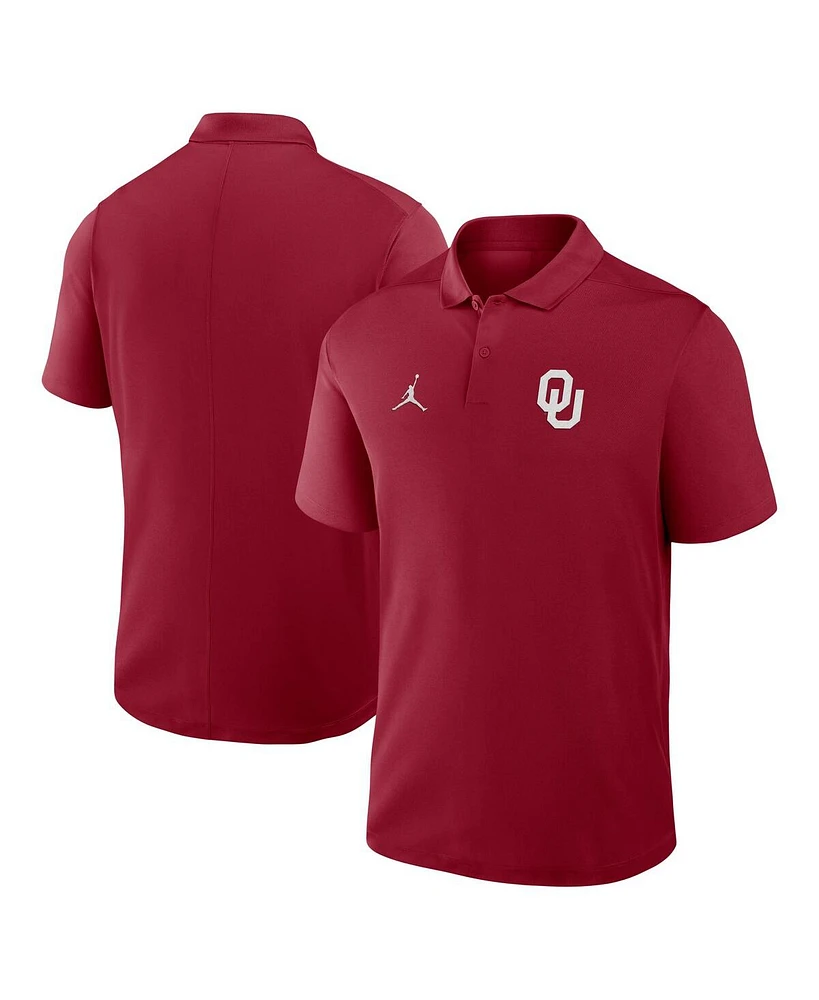 Jordan Men's Crimson Oklahoma Sooners Primetime Victory Primary Logo Performance Polo Shirt