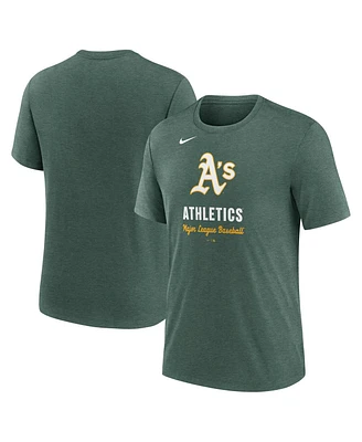 Nike Men's Heather Green Athletics Logo Tri-Blend T-Shirt