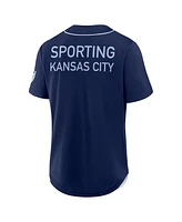 Fanatics Men's Navy Sporting Kansas City Injury Time Baseball Jersey
