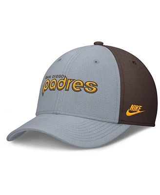 Nike Men's Gray/Brown San Diego Padres Rise Swoosh Performance Flex Hat