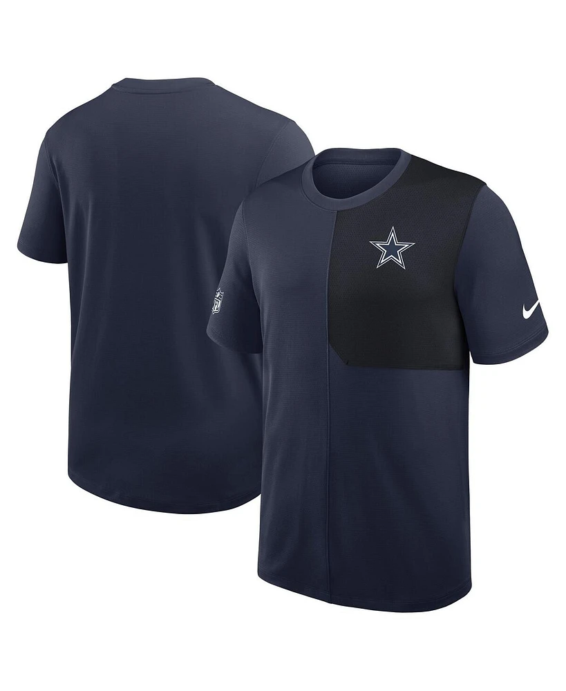 Nike Men's Navy Dallas Cowboys Sideline Uv Performance Coach Shirt