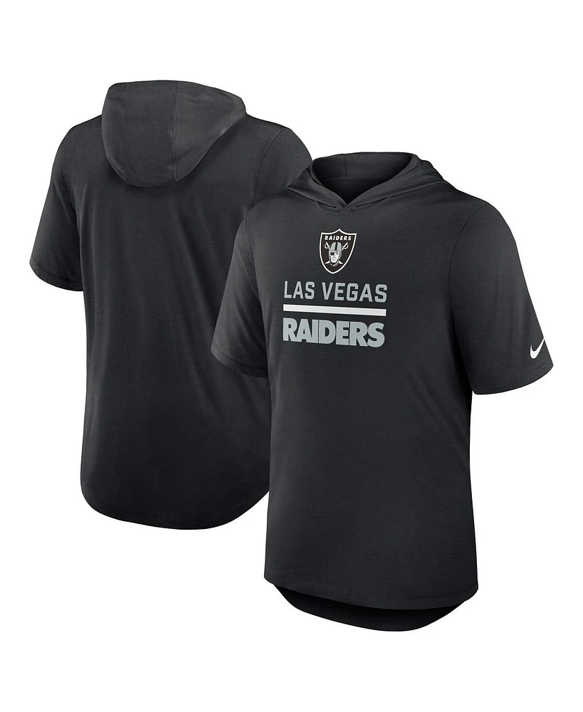 Nike Men's Black Las Vegas Raiders Lockup Tri-Blend Hoodie T-Shirt