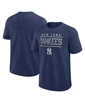 Fanatics Men's Heather Navy New York Yankees Top Notch T-Shirt