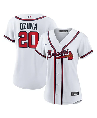 Nike Women's Marcell Ozuna White Atlanta Braves Home Replica Jersey