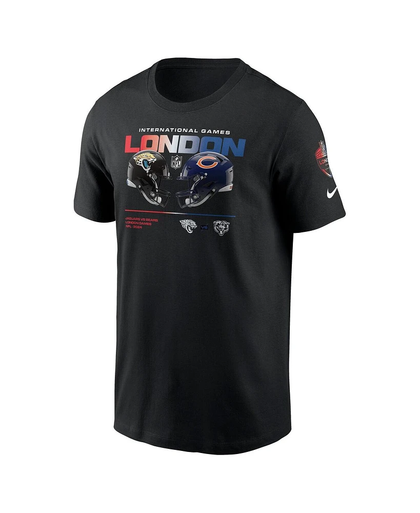 Nike Men's Black Jacksonville Jaguars vs. Chicago Bears International Games London 2024 T-Shirt