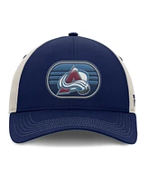 Fanatics Men's Navy/Gray Colorado Avalanche 2025 Stanley Cup Playoffs Locker Room Trucker Adjustable Hat