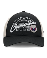 Fanatics Men's Black/Gray Washington Capitals 2025 Metropolitan Division Champions Locker Room Adjustable Hat