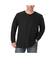 KingSize Big & Tall Shrink-Less Lightweight Longer-Length Long-Sleeve Crewneck Pocket Tee